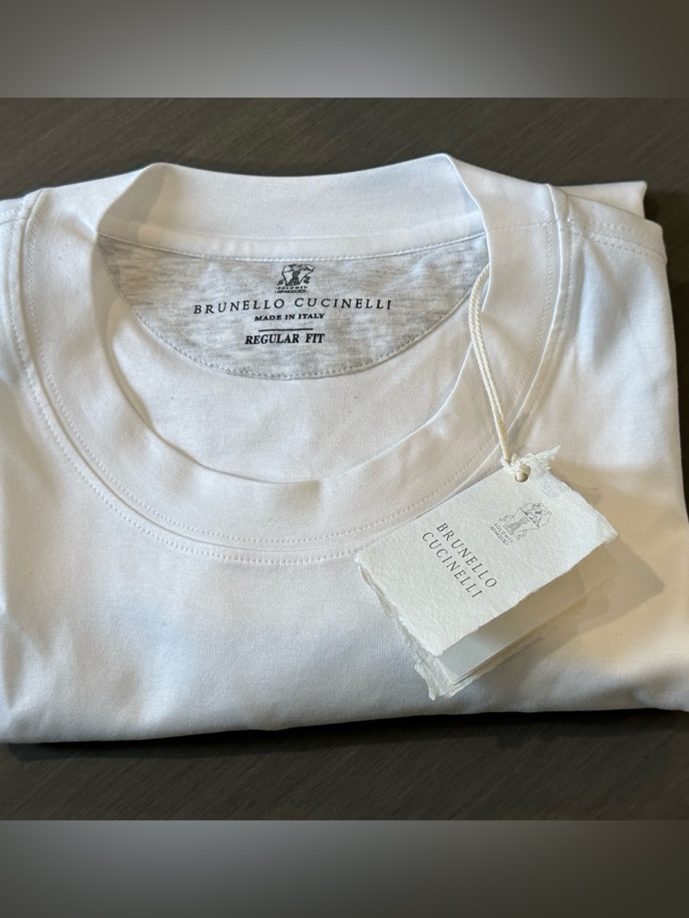 NWT Brunello Cucinelli REGULAR FIT Men’s White Crewneck Short Sleeve T-Shirt S